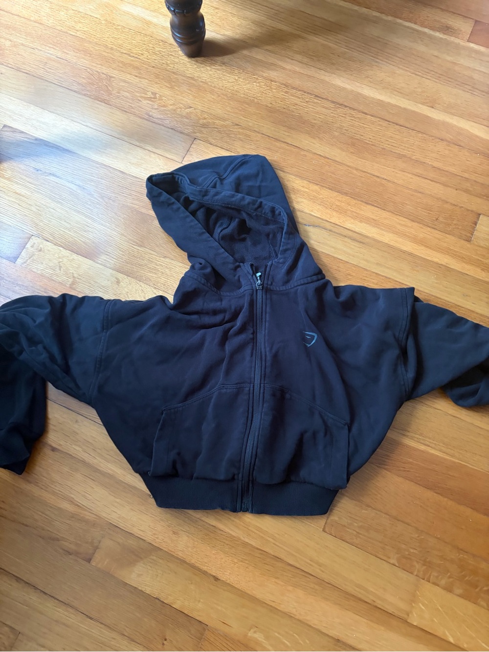 Gymshark Black Women's Cropped Hooded Zip Sweatshirt